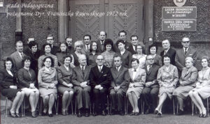 Rada Pedagogiczna 1972 Pożegnanie Dyrektora Franciszka Rajewskiego
